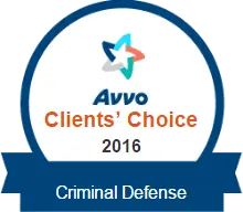 AVVO Client's Choice Award for Criminal Defense 2016