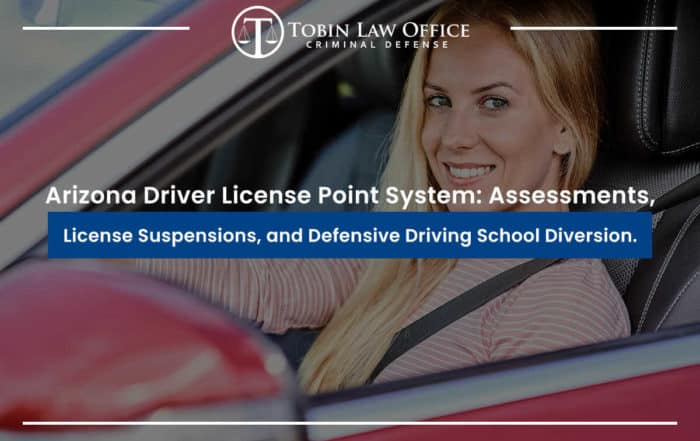 Arizona Driver License Point System: Assessments, License Suspensions, and Defensive Driving School Diversion.