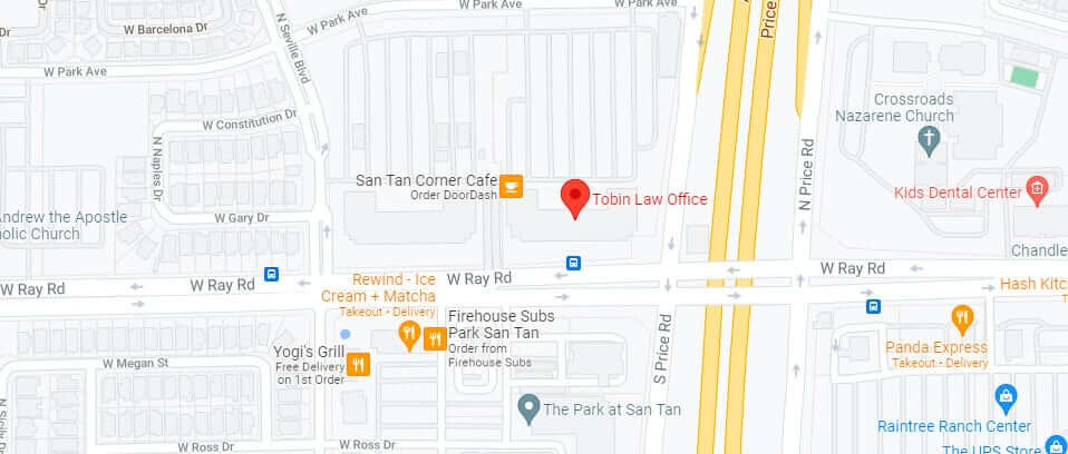 Visit Tobin Law Office In Chandler Map