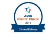 AVVO's Client Choice 2016 For Criminal Defense